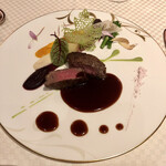 アンシャンテ - 牛フィレ肉のポアレ　ソースポアブルと桜風味。