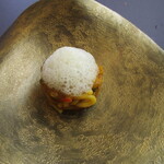 プレゼンテ スギ - .本日のパスタ（キタッラ、南房総産猿と玉葱とケッパーの煮込み、生姜の泡）