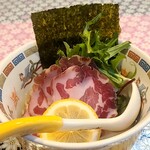 ベイビーマルソン さくら麺菓 - 生ハムと、水菜、レモン、トリチャーシュー、海苔、空雲呑