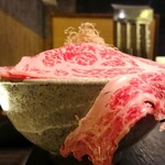 Hokkaidou Monja Kaoru - 北海道和牛の京風すき焼きもんじゃ ¥1990◇北海道和牛、春菊、豆腐、椎茸、を合わせたすき焼き風もんじゃ
