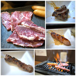 焼肉 Koji - ◆1人焼肉は自分のペースで頂けるのがいいですよね。夫と焼肉を頂くと食べるペースが速いので忙しくて。(^◇^;) このお値段ですから普通に美味しいお肉ですけれど900円としては十分、ウインナーも好きですから ゆっくり焼きながら愉しみました。フフ。