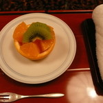 浅田屋 - デザートのフルーツ、とても香りよく甘いです＾＾