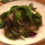 水色食堂 - 玄界灘産ホウボウのカルパッチョ（アオサのビネグレット）
