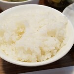 キッチン ブルー グローブ - ご飯の上にはアップ