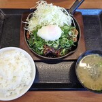 Kara yama - 鉄板ねぎ味噌からあげ定食（ご飯大盛り）