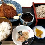 増田屋 - アジフライ定食　そば付き