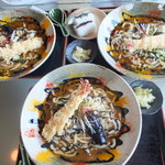 鬼はそと福はうち - 夏季限定　冷やし黒胡麻カレーうどん　１０００円　＋　大海老天トッピング　３００円　３人分　【　２０１３年７月　】