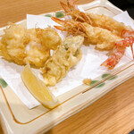 天ぷら 日本料理 あら川 - 白子 牡蠣 えび