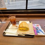 サンマルク カフェ - ホットサンドセット、690円、ドリンクはアイスティー