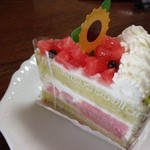 スイーツ ミズノヤ - スイカのショートケーキ(\346)
