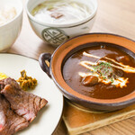 Morinomiyako Tasuke - 牛たん焼（2枚）と牛たんシチューセット　Grilled Beef Tongue With  Beef Tongue Stew Set　　