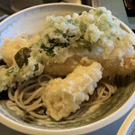 めん房つるつる - 海老と春野菜の天麩羅蕎麦