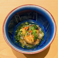 鮨 楽味 - 焼いた河豚の白子の出汁茶漬け