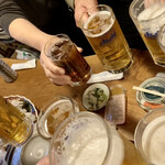 土佐料理 まんぼう亭 - にゃんさん、おめでとうと祝杯