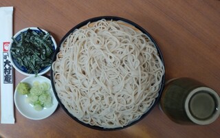 Soba Oomuraan - ざるそば770円大盛り110円全景