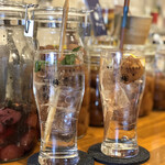 梅干しサワーと日本酒 - 