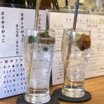 梅干しサワーと日本酒 - 