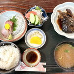 天ぷら専科 於加和 - アラ煮ランチ　¥1,200 お刺身か天ぷらを選べます