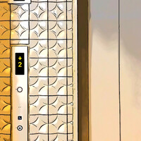 鮨 あお - ✽ ビルのいちばん奥のこのエレベーターで二階へ。