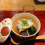 おおたに - 煮物 牡蠣の天ぷらと竹の子豆腐の揚げ出汁