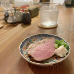 酒呑蕎食〆タグル - 鴨ロース（少なめ）白わさびと青ネギの薬味で