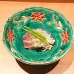 日本料理 晴山 - 北寄貝とうるいの梅肉和え
