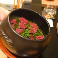 日本料理 晴山 - 舌佐賀牛と菜の花の炊き込みご飯