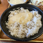 Gohandokoro Katsu An - 麦飯に麦とろ、パイルダーオン！あれ？思っていたより麦とろが少ない…？（あんた大盛りだからだろ！）