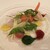シェムラブルリス - 料理写真:ホワイトアスパラ､帆立のセジール､ソーモンマリネ､山菜､ピクルスを3種のソースとともに