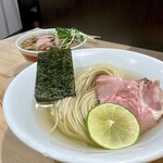 一番だしラーメン しんせん - 肉盛り味玉昆布水つけ麺