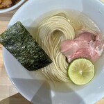 一番だしラーメン しんせん - 肉盛り味玉昆布水つけ麺