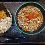Yudetarou - 焼鯖ごはん&温そば450円