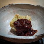 茜坂大沼 - 蕗の薹の葛豆腐 鴨と山椒のお味噌。一年、この時を待っていた。感動です・・・