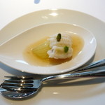 鱧のポシェと玉葱のフォンデュ