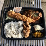 デリカのサカイ - ハンバーグ＆海老フライ弁当