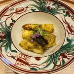 旬彩天 つちや - あわび肝合え筍