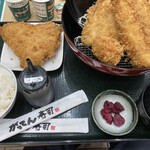 Kaisendon Gatten Sushi - ミックスフライ定食1180円＋鰺フライ360円