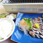 お食事処　やなぎや - いわしの刺身850円税込w 定食セット300円税込w