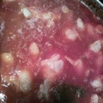 味道楽 なかえ - 今日のおすすめです。後引き激辛！鶏スープです。