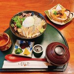 Ichimon Ya - 土佐海鮮三色丼 税込1628円、名物うつぼ唐揚 税込528円