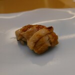 鮨 なんば - 穴子　ネタがあつあつでシャリにも合う　この非握り感