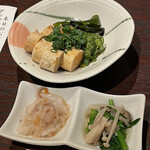 鮨辰 - 料理写真:あん肝ポン酢、お通しの貝ひも