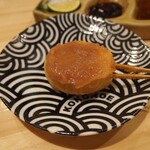 串揚げ かたやま - 北海道産 長芋の梅肉のせ