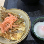 ゆで太郎 - 海老と舞茸天丼と温泉玉子(無料クーポン)