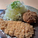 Tonkatsu Katsumi - ロース･メンチカツ定食のメイン