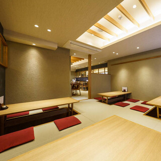 Semi-private rooms are also popular for groups. Comfortable sunken kotatsu seats