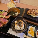 みぃーの食卓 - 男めし御膳(レアステーキ丼)♪