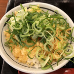 Marugame Seimen - ネギ天かすだし茶漬け(白ごはん、天かす、ねぎ、出汁の組み合わせ)