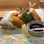 酒菜和の香 - 徳アジフライのアップ