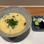 曙橋 かず - おまかせコース７７００円。玉子雑炊。優しい味わいで、特筆すべきはありませんが、〆にピッタリの味わいです（╹◡╹）